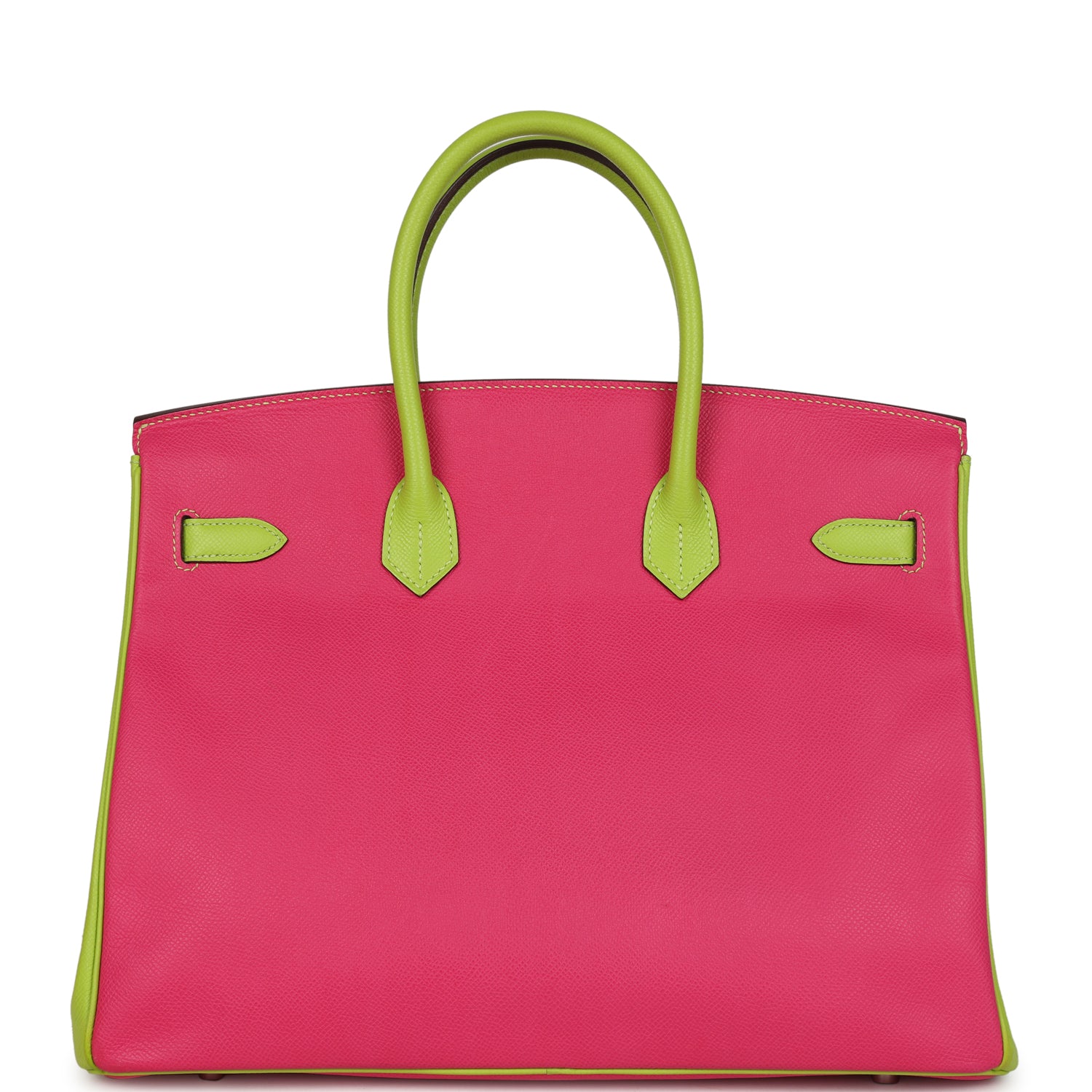Hermes Special Order (HSS) Birkin 35 Rose Tyrien and Kiwi Epsom Palladium Hardware