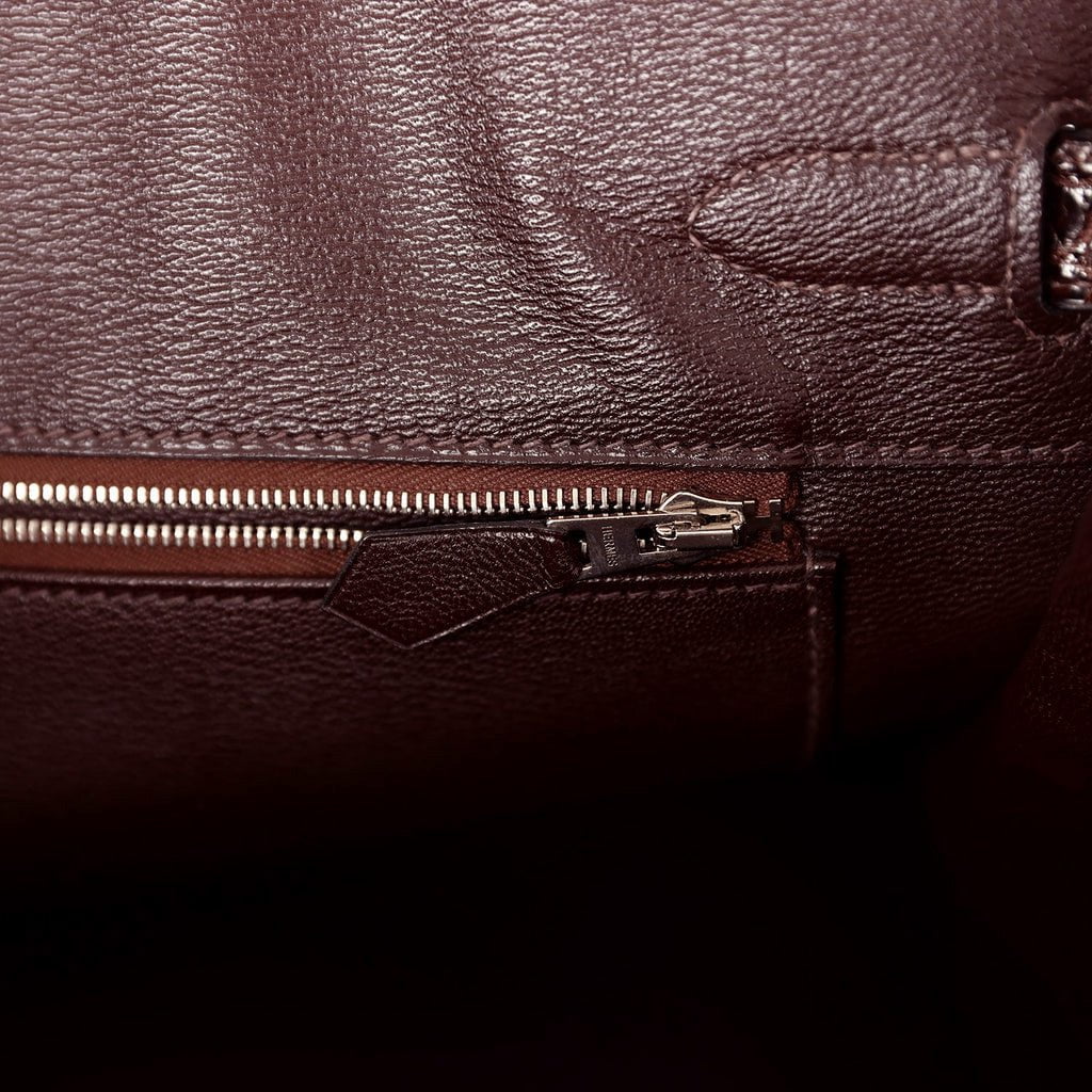 Hermes Birkin 35 Havane Shiny Porosus Crocodile Palladium Hardware