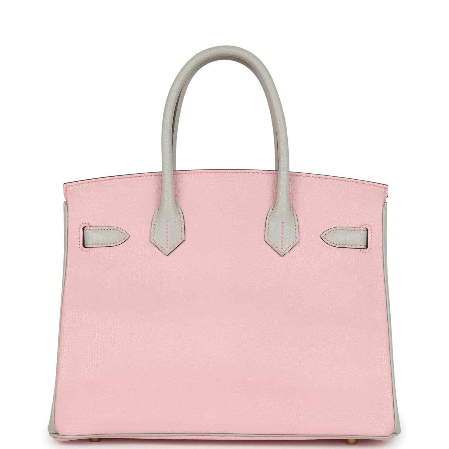 Hermes Special Order (HSS) Birkin 30 Rose Sakura and Gris Perle Chevre Brushed Gold Hardware