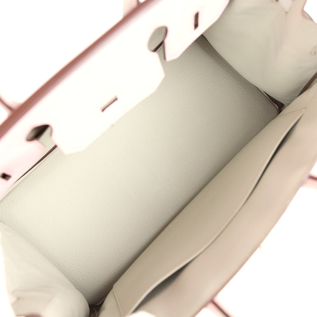 Hermes Special Order (HSS) Birkin 30 Rose Sakura and Gris Perle Chevre Brushed Gold Hardware