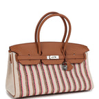 Hermes Shoulder Birkin Light 39 Multicolor Toile and Gold Swift Palladium Hardware