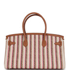 Hermes Shoulder Birkin Light 39 Multicolor Toile and Gold Swift Palladium Hardware
