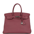 Hermes Birkin 35 Bois De Rose Fjord Palladium Hardware
