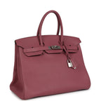 Hermes Birkin 35 Bois De Rose Fjord Palladium Hardware