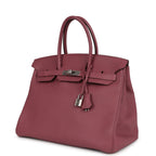 Hermes Birkin 35 Bois De Rose Fjord Palladium Hardware