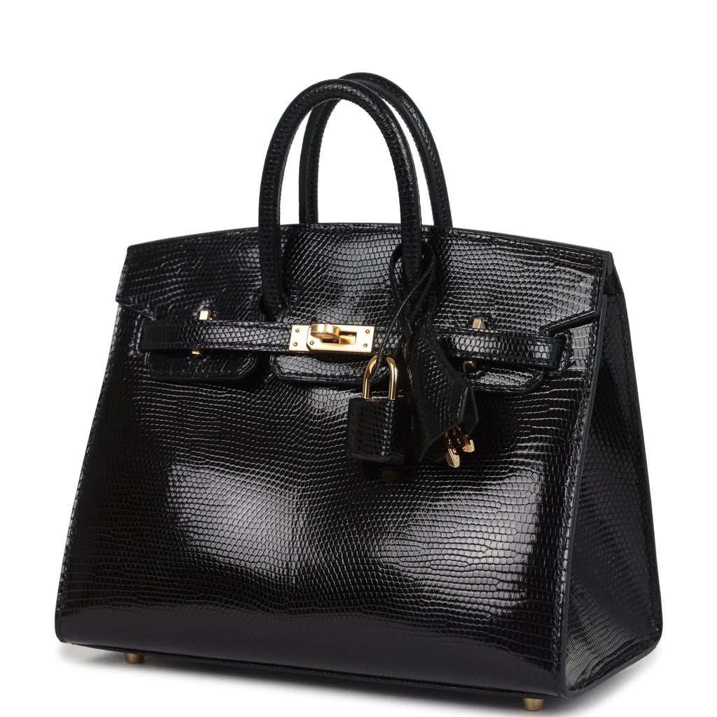Hermes Birkin Sellier 20 Black Varanus Niloticus Lizard Gold Hardware