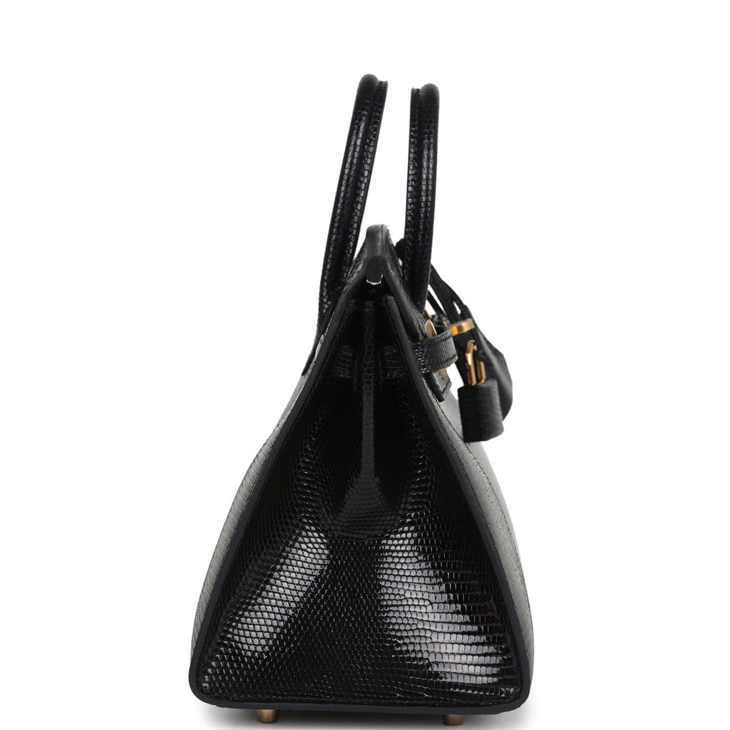 Hermes Birkin Sellier 20 Black Varanus Niloticus Lizard Gold Hardware