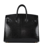 Hermes Birkin Sellier 20 Black Varanus Niloticus Lizard Gold Hardware