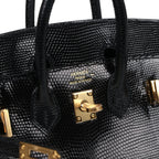Hermes Birkin Sellier 20 Black Varanus Niloticus Lizard Gold Hardware