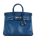 Hermes Birkin 25 Bleu Izmir Varanus Niloticus Lizard Palladium Hardware