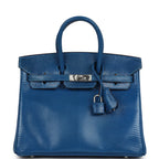 Hermes Birkin 25 Bleu Izmir Varanus Niloticus Lizard Palladium Hardware