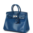 Hermes Birkin 25 Bleu Izmir Varanus Niloticus Lizard Palladium Hardware