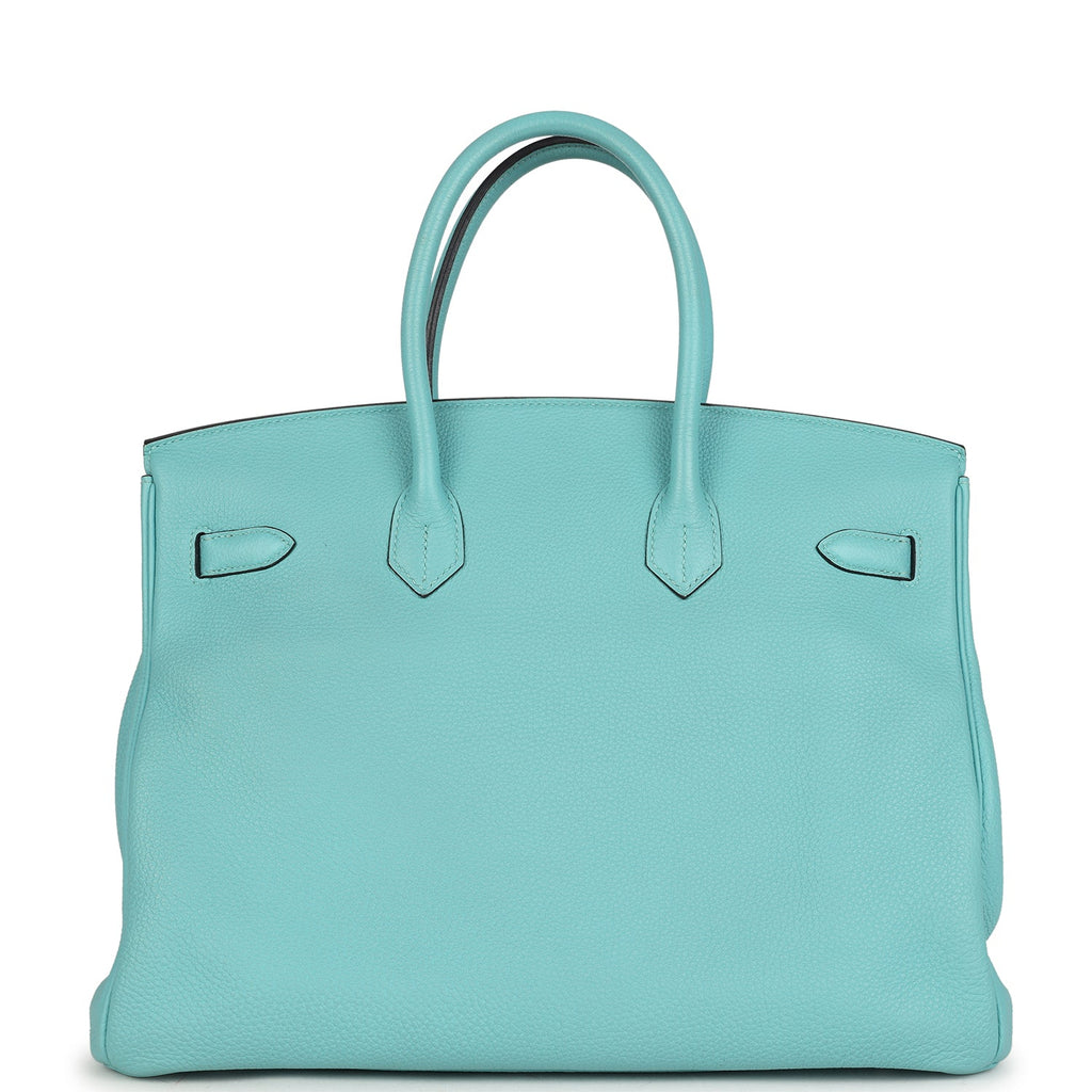 Hermes Birkin 35 Bleu Atoll Togo Palladium Hardware