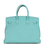 Hermes Birkin 35 Bleu Atoll Togo Palladium Hardware