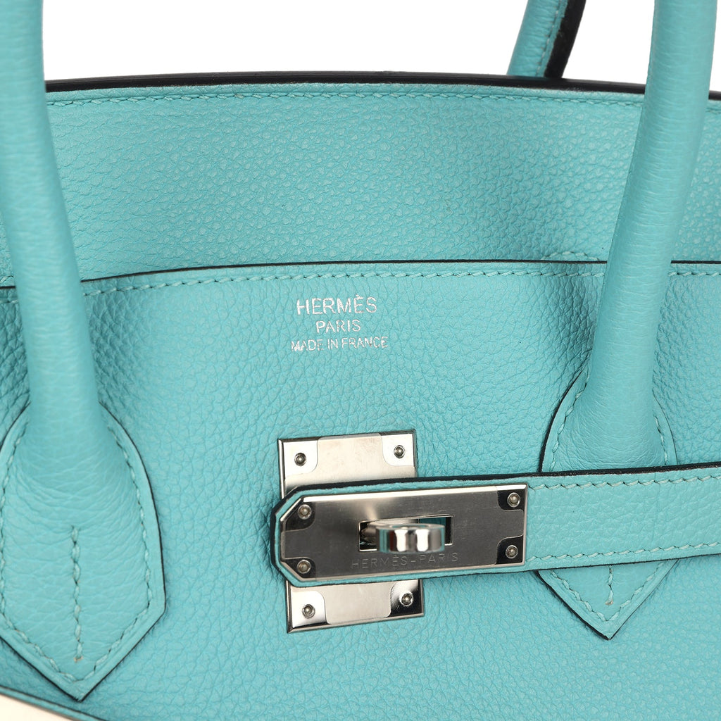 Hermes Birkin 35 Bleu Atoll Togo Palladium Hardware