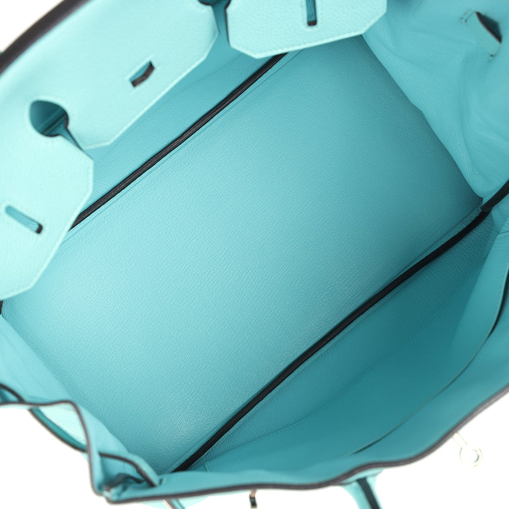 Hermes Birkin 35 Bleu Atoll Togo Palladium Hardware