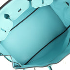 Hermes Birkin 35 Bleu Atoll Togo Palladium Hardware