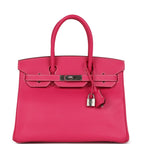 Hermes Birkin 30 Rose Tyrien Epsom Palladium Hardware