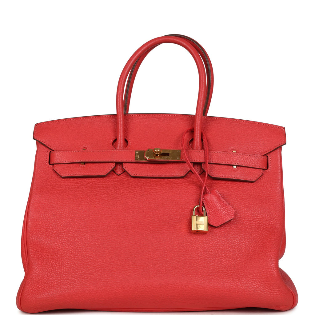 Hermes Birkin 35 Geranium Togo Gold Hardware