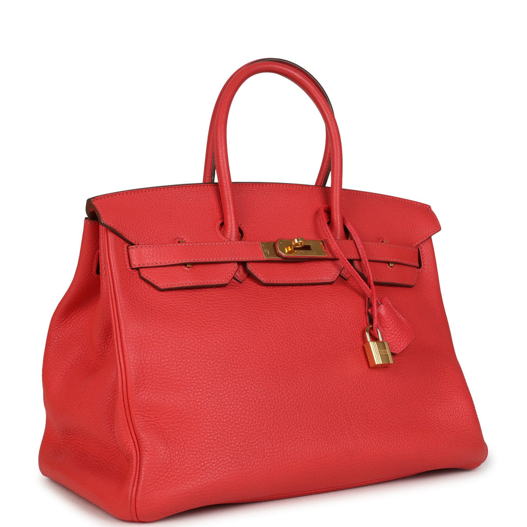 Hermes Birkin 35 Geranium Togo Gold Hardware