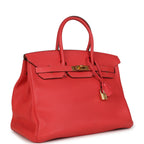 Hermes Birkin 35 Geranium Togo Gold Hardware