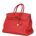 Hermes Birkin 35 Geranium Togo Gold Hardware