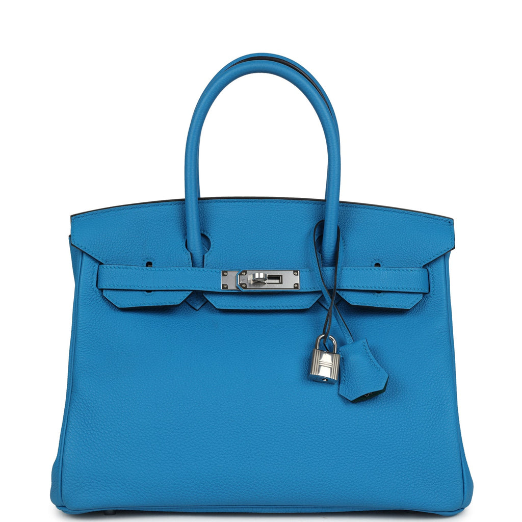 Hermes Birkin 30 Bleu Zanzibar Verso Togo Palladium Hardware
