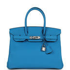 Hermes Birkin 30 Bleu Zanzibar Verso Togo Palladium Hardware