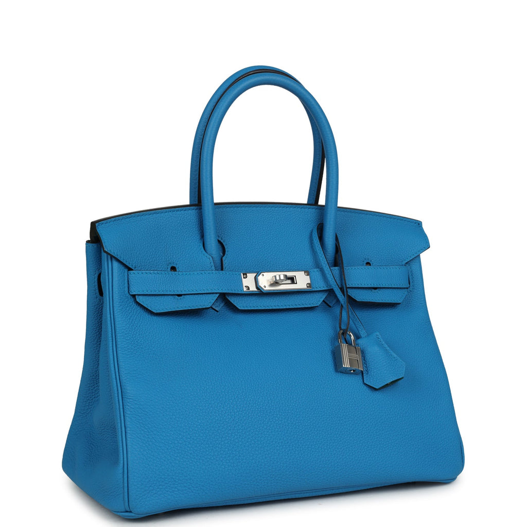 Hermes Birkin 30 Bleu Zanzibar Verso Togo Palladium Hardware
