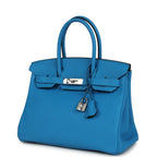 Hermes Birkin 30 Bleu Zanzibar Verso Togo Palladium Hardware
