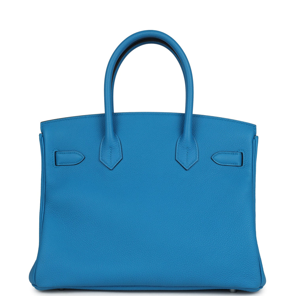 Hermes Birkin 30 Bleu Zanzibar Verso Togo Palladium Hardware