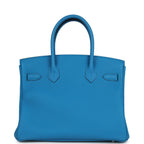 Hermes Birkin 30 Bleu Zanzibar Verso Togo Palladium Hardware