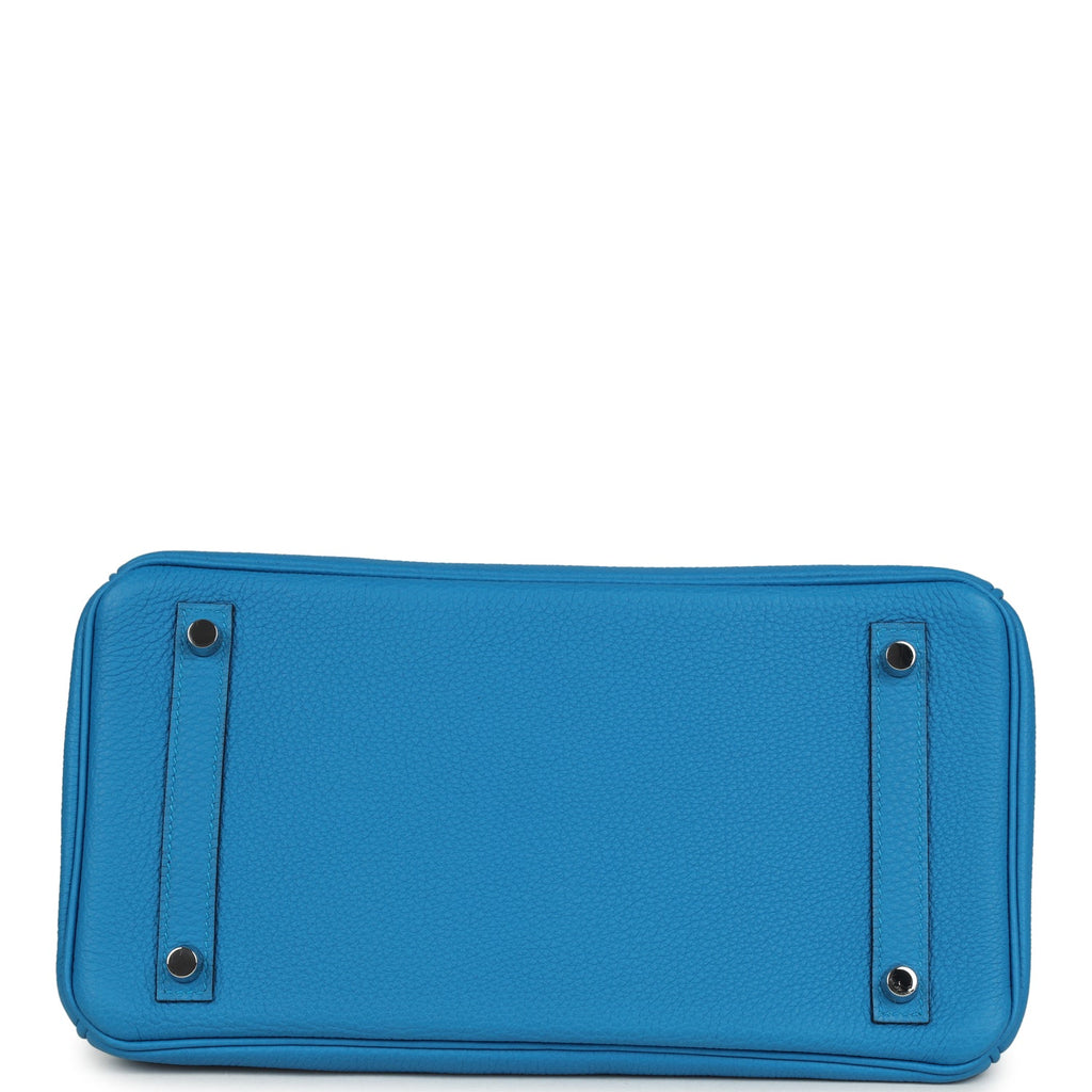 Hermes Birkin 30 Bleu Zanzibar Verso Togo Palladium Hardware