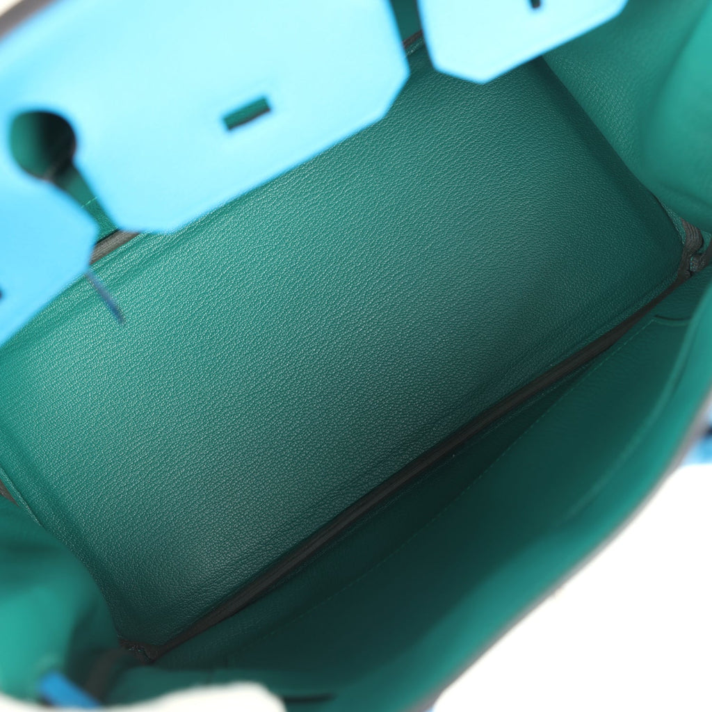 Hermes Birkin 30 Bleu Zanzibar Verso Togo Palladium Hardware