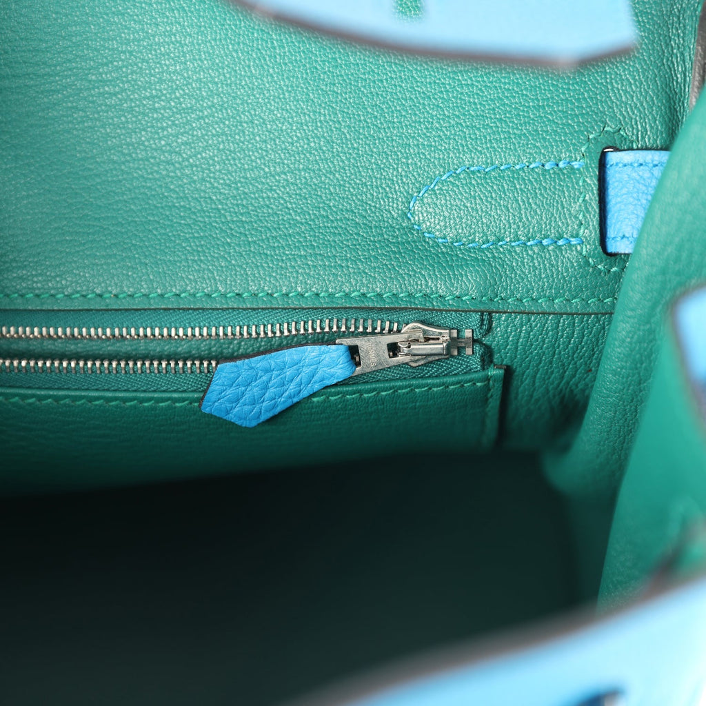 Hermes Birkin 30 Bleu Zanzibar Verso Togo Palladium Hardware