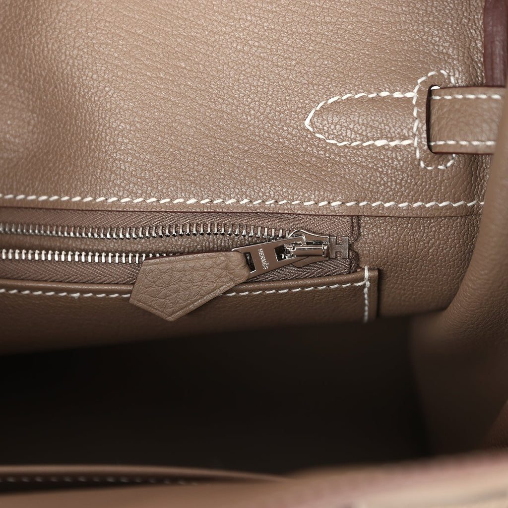 Hermes Birkin 25 Etoupe Togo Palladium Hardware