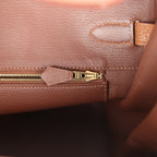 Hermes Birkin Club 35 Gold and Marron d'Inde Clemence and Ficelle Lizard Permabrass Hardware