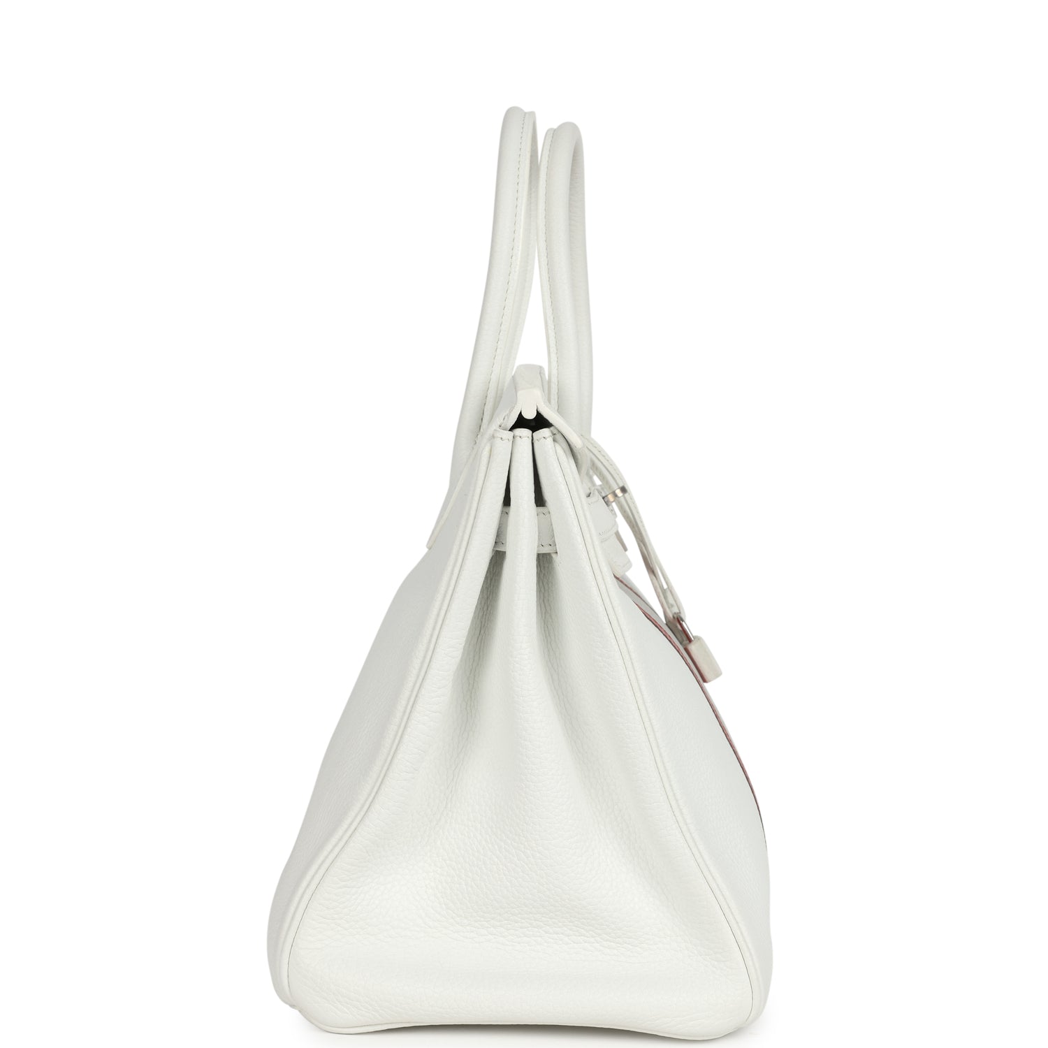 Hermes Birkin Club 35 White and Gris Perle Clemence and Sanguine Lizard Palladium Hardware