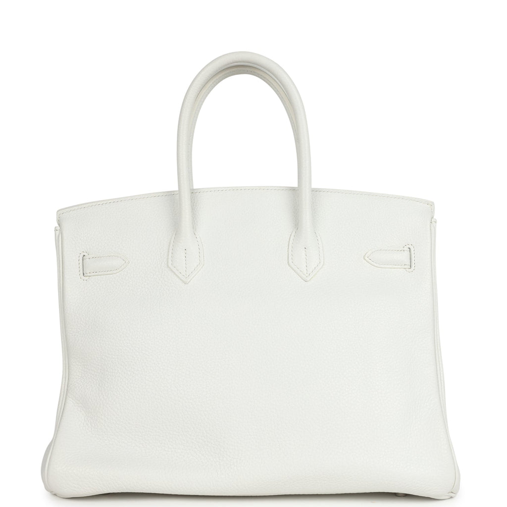 Hermes Birkin Club 35 White and Gris Perle Clemence and Sanguine Lizard Palladium Hardware