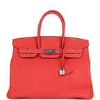 Hermes Birkin 35 Rose Jaipur Clemence Palladium Hardware
