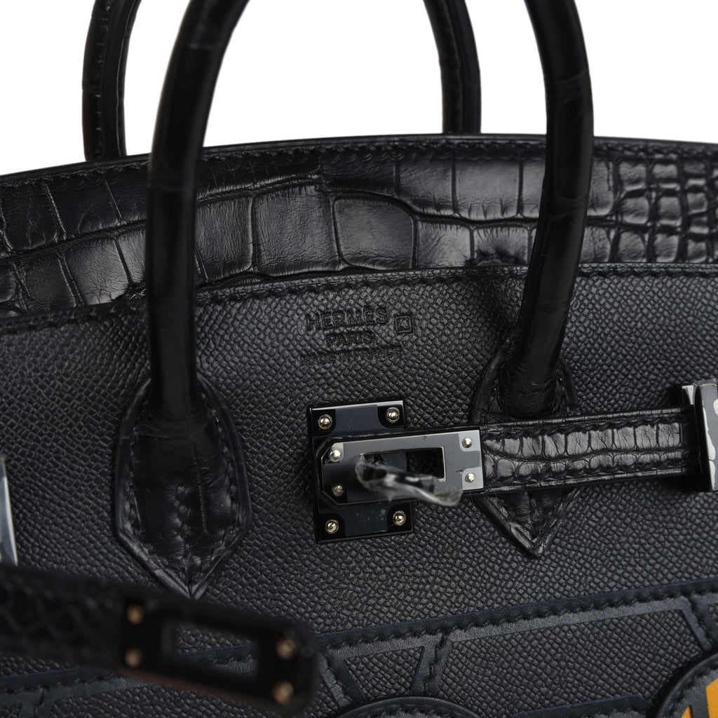 Hermes "Midnight" Faubourg Birkin Sellier 20 So Black Matte Alligator Black Hardware