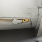 Hermes Special Order (HSS) Birkin 30 Black and Gris Perle Chevre Mysore Brushed Gold Hardware