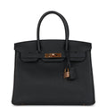 Hermes Birkin 30 Black Togo Rose Gold Hardware