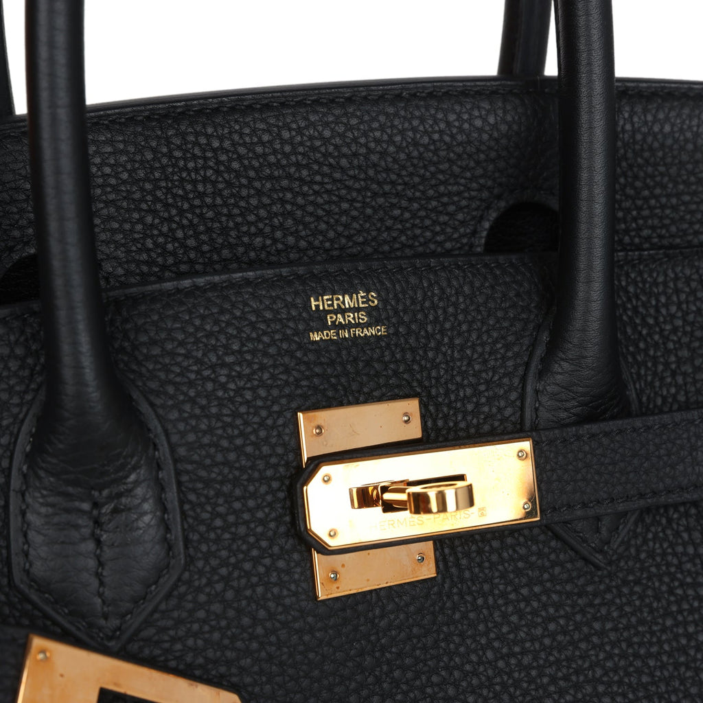 Hermes Birkin 30 Black Togo Rose Gold Hardware