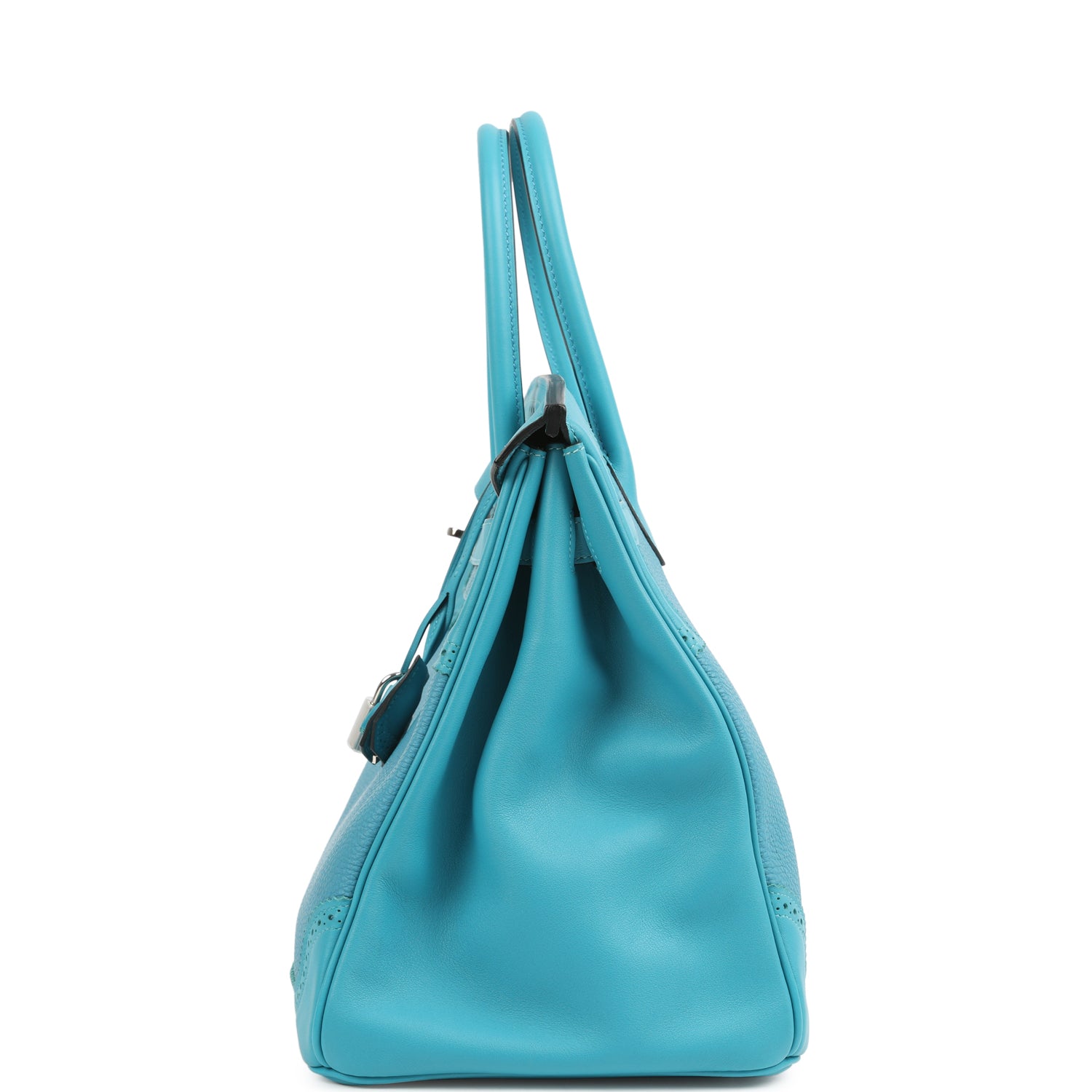 Hermes Birkin 35 Ghillies Turquoise Togo and Swift Palladium Hardware