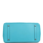 Hermes Birkin 35 Ghillies Turquoise Togo and Swift Palladium Hardware