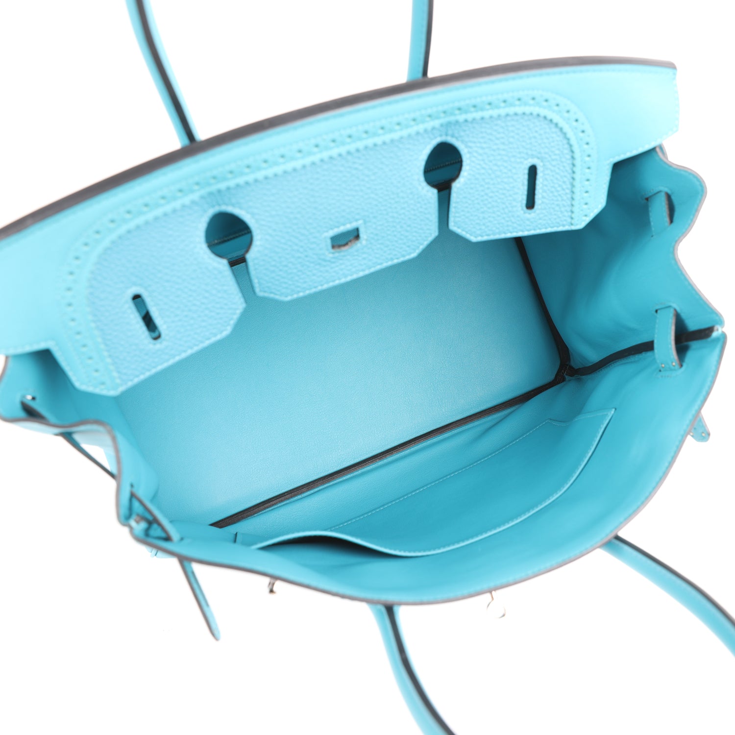 Hermes Birkin 35 Ghillies Turquoise Togo and Swift Palladium Hardware