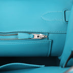 Hermes Birkin 35 Ghillies Turquoise Togo and Swift Palladium Hardware