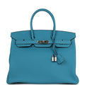 Hermes Birkin 35 Turquoise Togo Palladium Hardware
