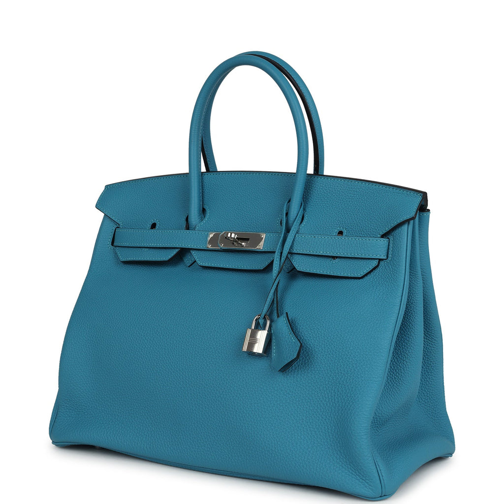 Hermes Birkin 35 Turquoise Togo Palladium Hardware